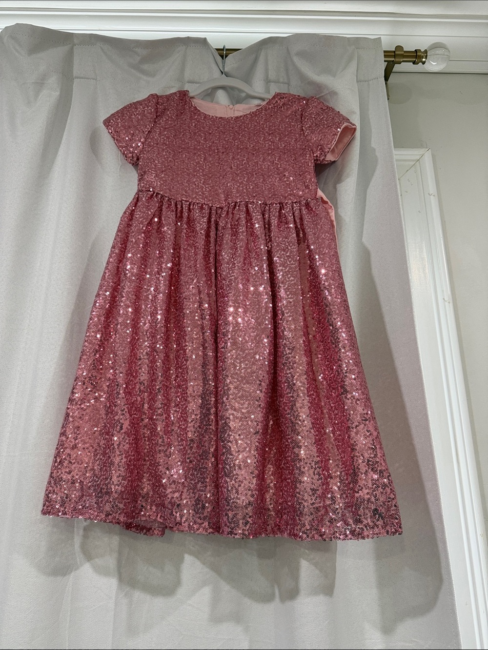 Girls' Pink Sequin Party Dress